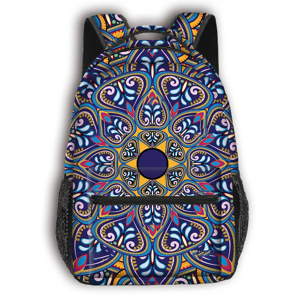 Zaini per notebook con zaino per studenti in stile etnico novità popolare di lusso Zaini da viaggio impermeabili per ragazzi/ragazze con stampa 3D Oxford