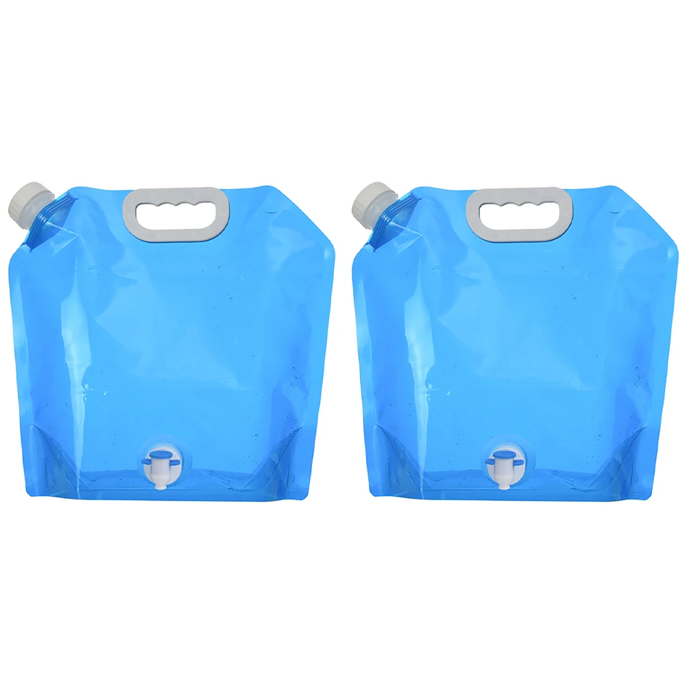 

2pcs Portable Water Storage Bag Large Capacity Folding Container Hiking Camping Outdoor Activity Pouch PE PA PET Material Safe
