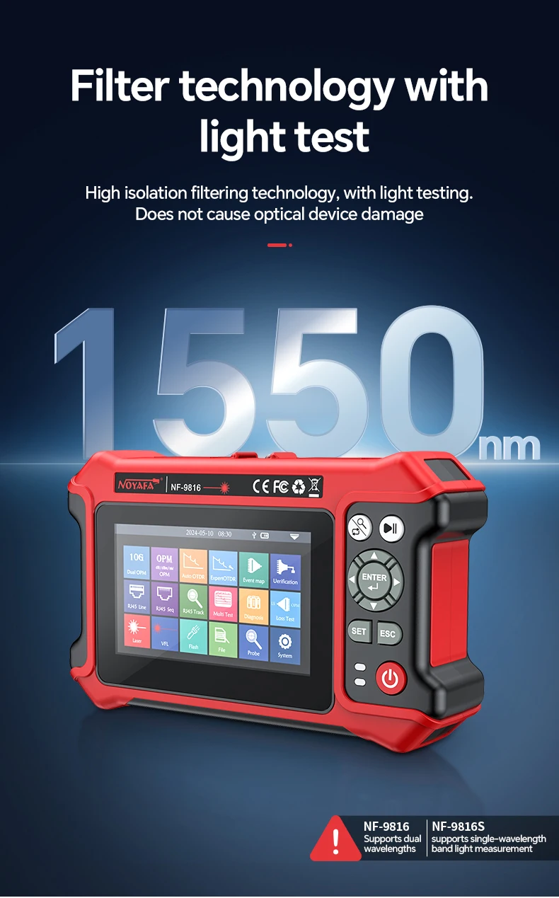 NOYAFA Mini OTDR 1550nm 26dB Optischer Reflektor Aktiver Glasfaser-Live-Tester Optisches Reflektometer OPM VFL OLS IOLA – Detail 5