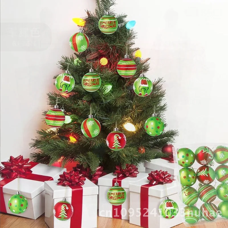 

Amazon Popular 12-Piece Christmas Scene Cloth Hanging Balls Set - Ready-to-Use Plastic Decorations for Christmas Trees