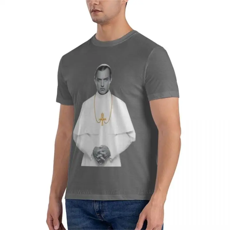 Lenny Belardo - Young Pope Pius XIII - Jude Law Fitted  korean fashion fitted t shirts for men men's short sleeve t shirts image 2