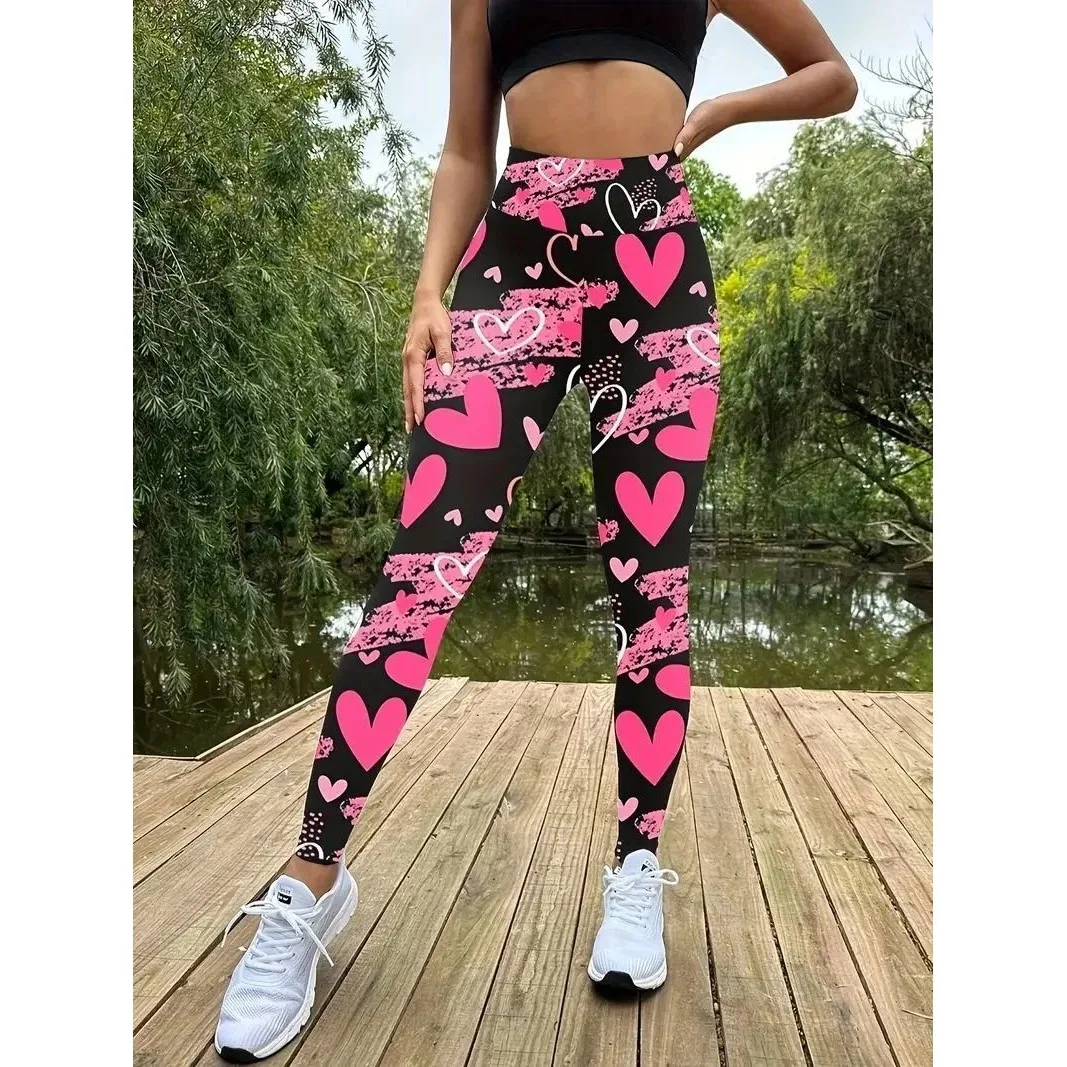 

Love Print Slim Fit Elastic Waist Tights Women's Casual Leggings Comfortable Underwear for Autumn Season ex Design