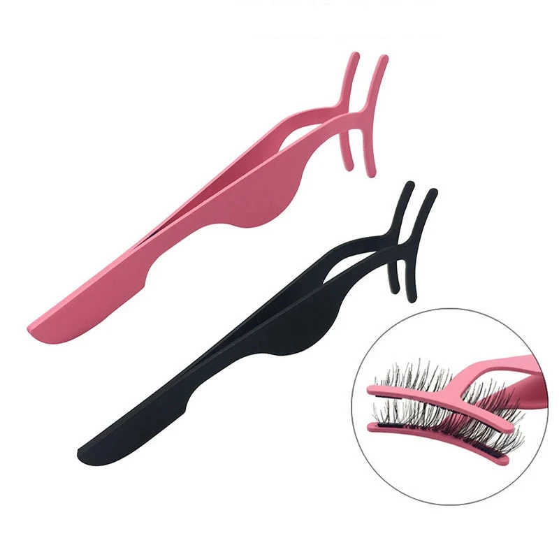 200Pcs False Eyelashes Tweezer Fake Eye Lash Applicator Makeup Tools Auxiliary Curler Mink Eyelashes Professional Tweezer RX