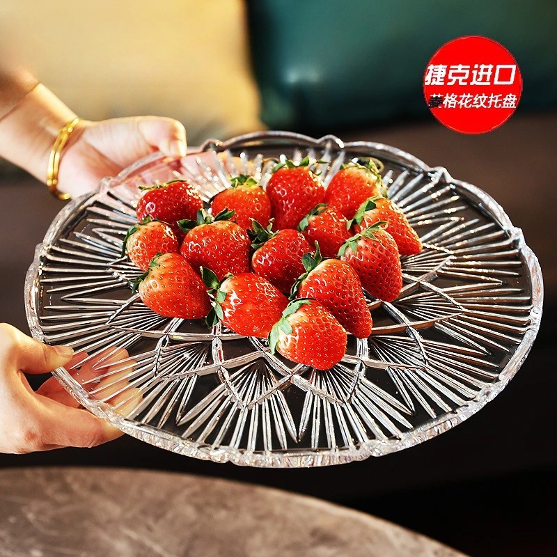 Crystal glass European tray, fruit cutting tray