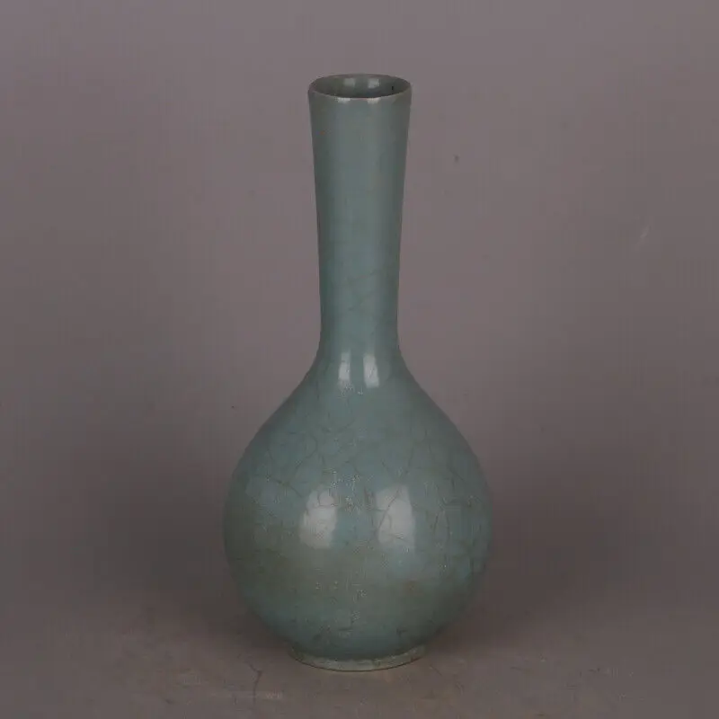 

Collection Nice Art Work Chinese Jingdezhen Porcelain Ru Kiln Celeste Glaze Flower Vase
