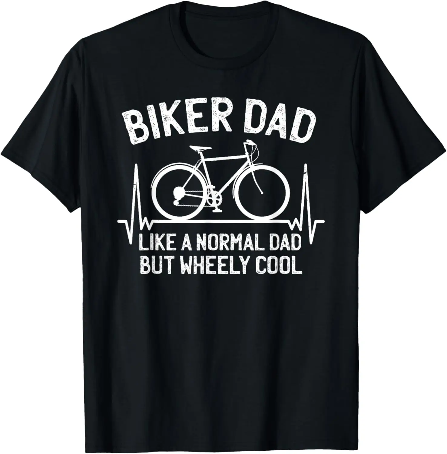 Mens Biker Dad Wheely Cool Dad Joke Bike Father's Day Funny T-Shirt