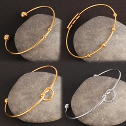 2pcs 316L Stainless Steel Adjustable Cuff Bangles For DIY Jewelry Making Supplies Heart Open Bangle Bracelet Base Setting