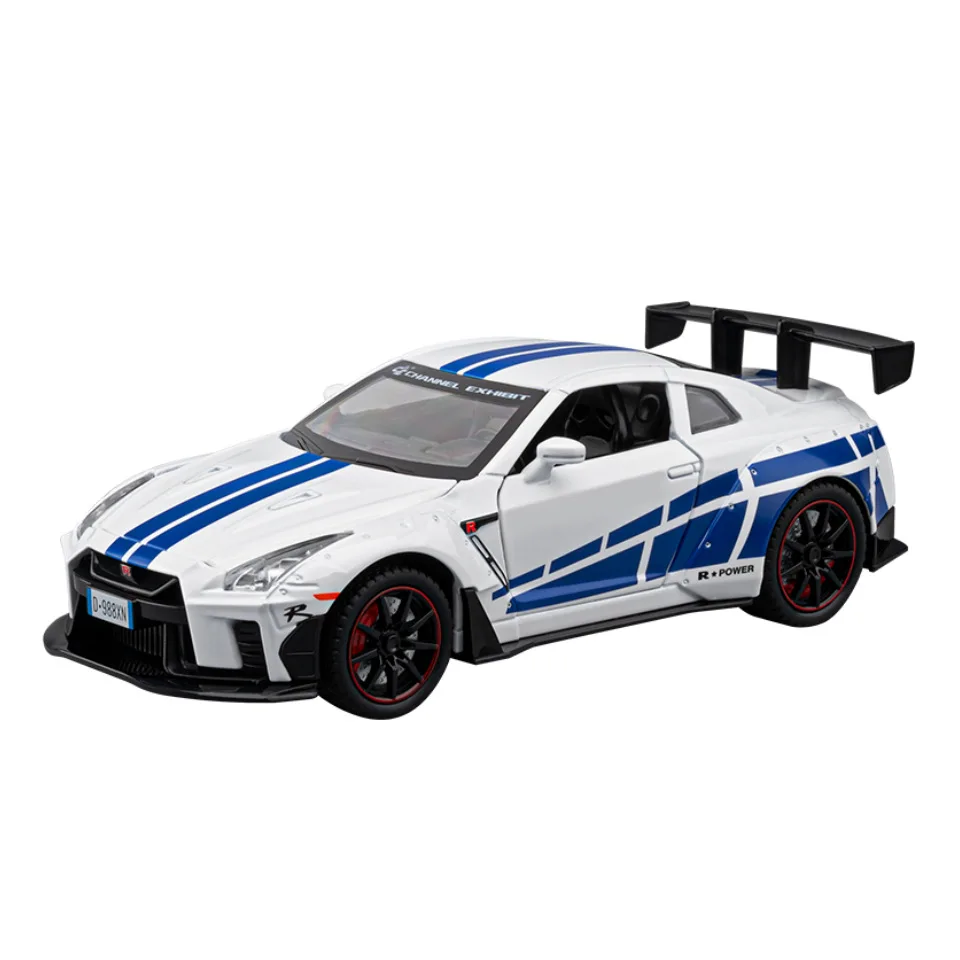 

Jiaye 1:22 GTR R35 Simulation Alloy Sports Car Model Sound and Light Pull Back Multi-door Toy Car Ornament