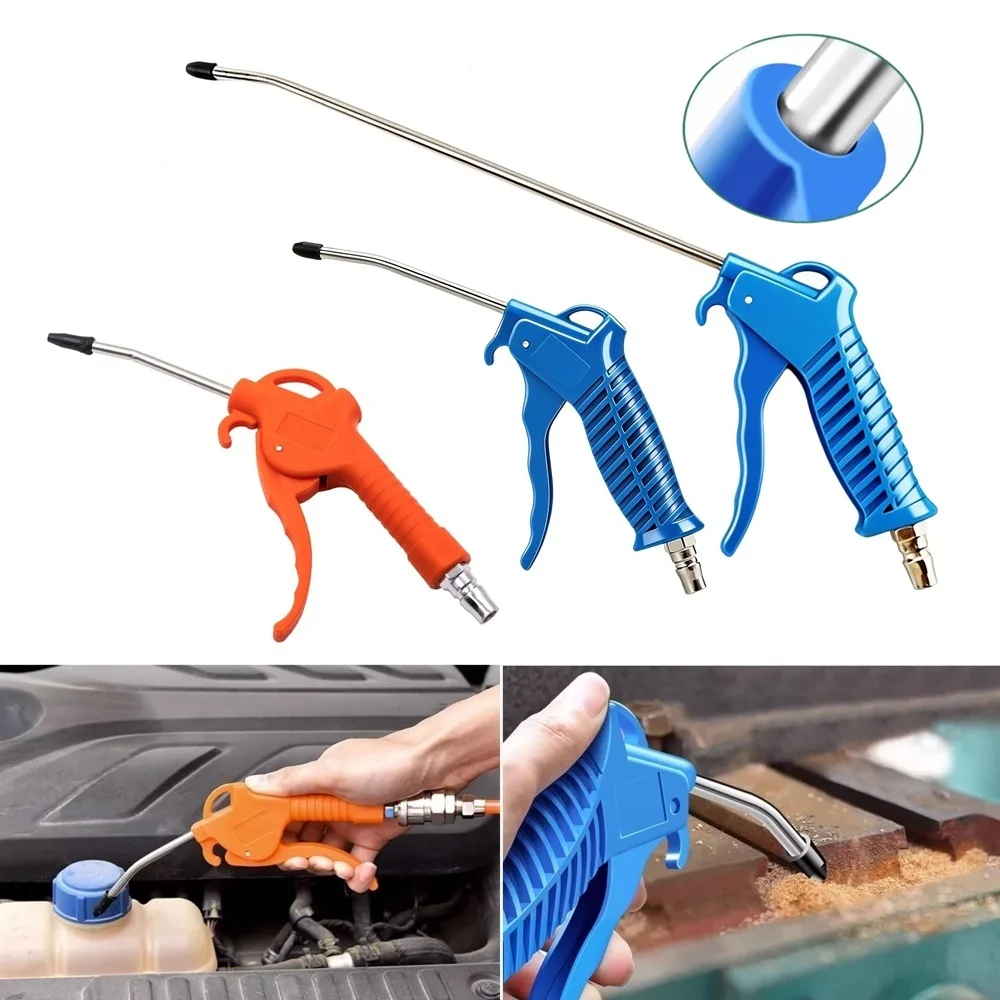 High Flow Dust Blowing Gun Short/Long Style Compressor with Rotating Nozzle Available for Home Industrial Car Easy Cleaning