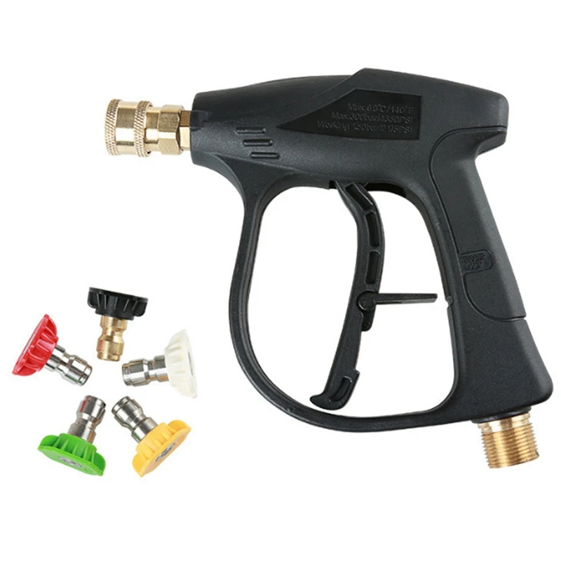 

1/4 High-Pressure Cleaning Water Gun Car Wash Water Gun M22 Quick Plug Live Connection