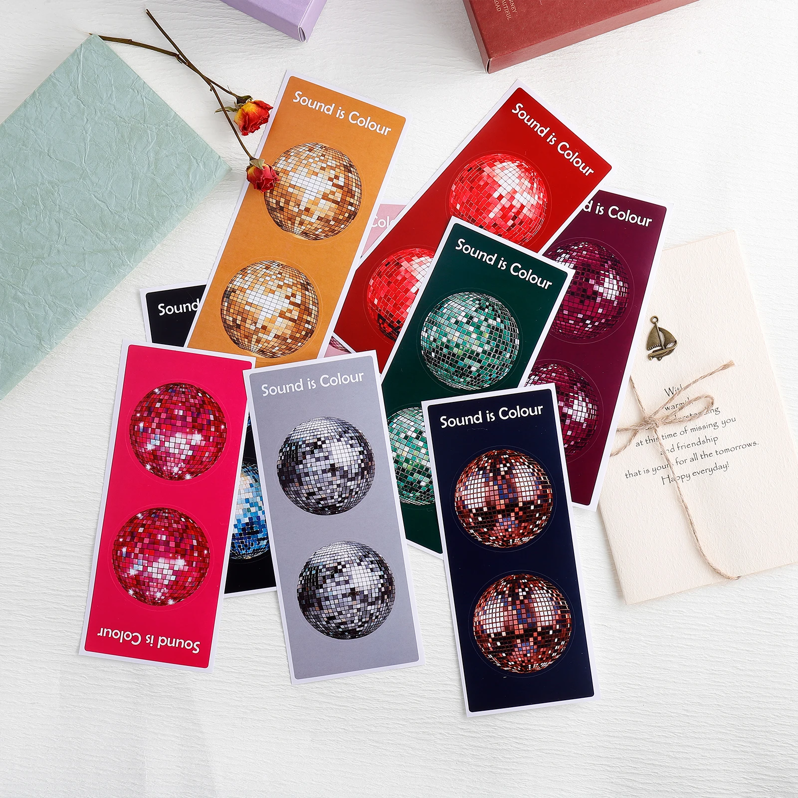 

Наклейки для музыкальных пластинок, круглые ретро уплотнительные пасты, декоративные наклейки для багажа, ноутбука, 5 листов/упаковка