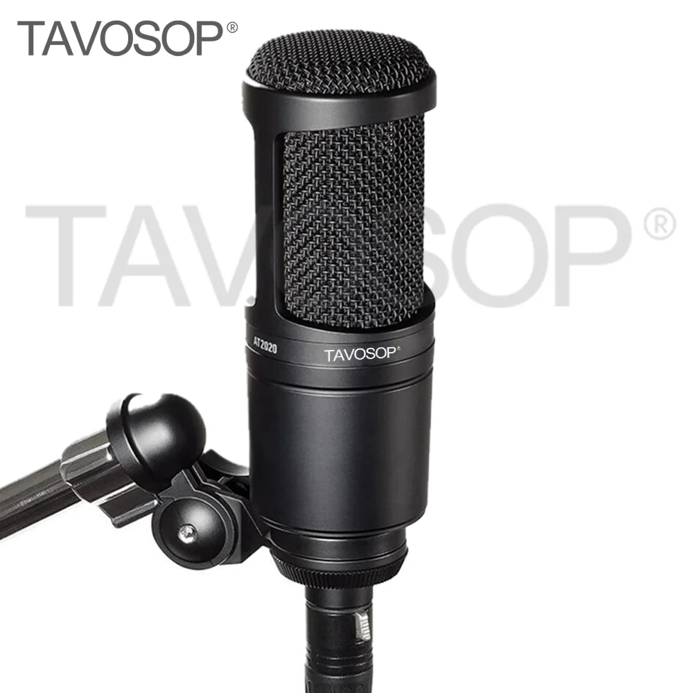 TAVOSOP AT2020 Professional Audio Wired Cardioid Condenser Microphone for Vocal Condenser Pro Studio Live Recording