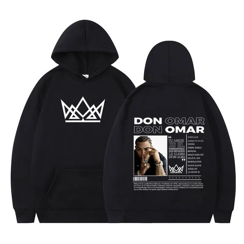 

Худи с принтом Rapper Don Omar Album Tour 2026, унисекс, в стиле Харадзюку, свободный крой, повседневный, готический, панк, осенне-зимний свитшот, топ