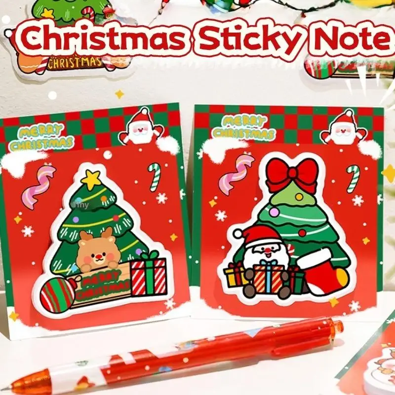 5/10Pcs Weihnachten Post-it Hinweis Nette Cartoon Weihnachten Baum Nachricht Sticky Note Student Schreibwaren Memo Pad Schule liefert Geschenke