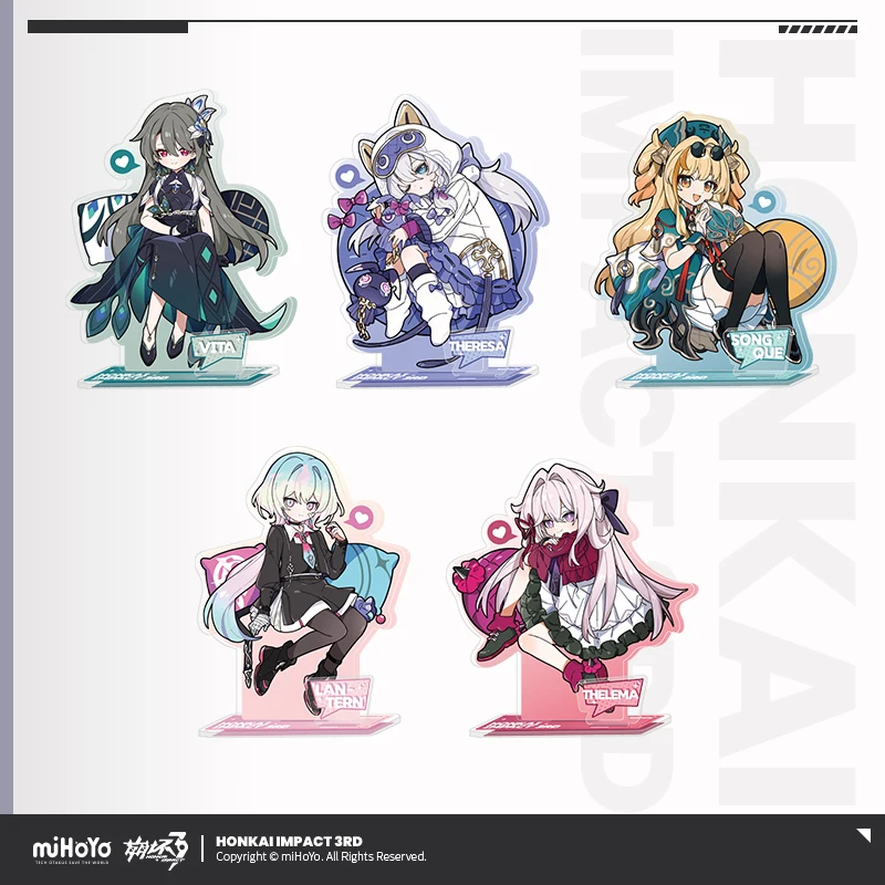 

2025 Honkai Impact 3 Second Round Little One Tea Party Acrylic Stand Figure Model Plate Desk Decor Gift Thelema Senadina MiHoYo