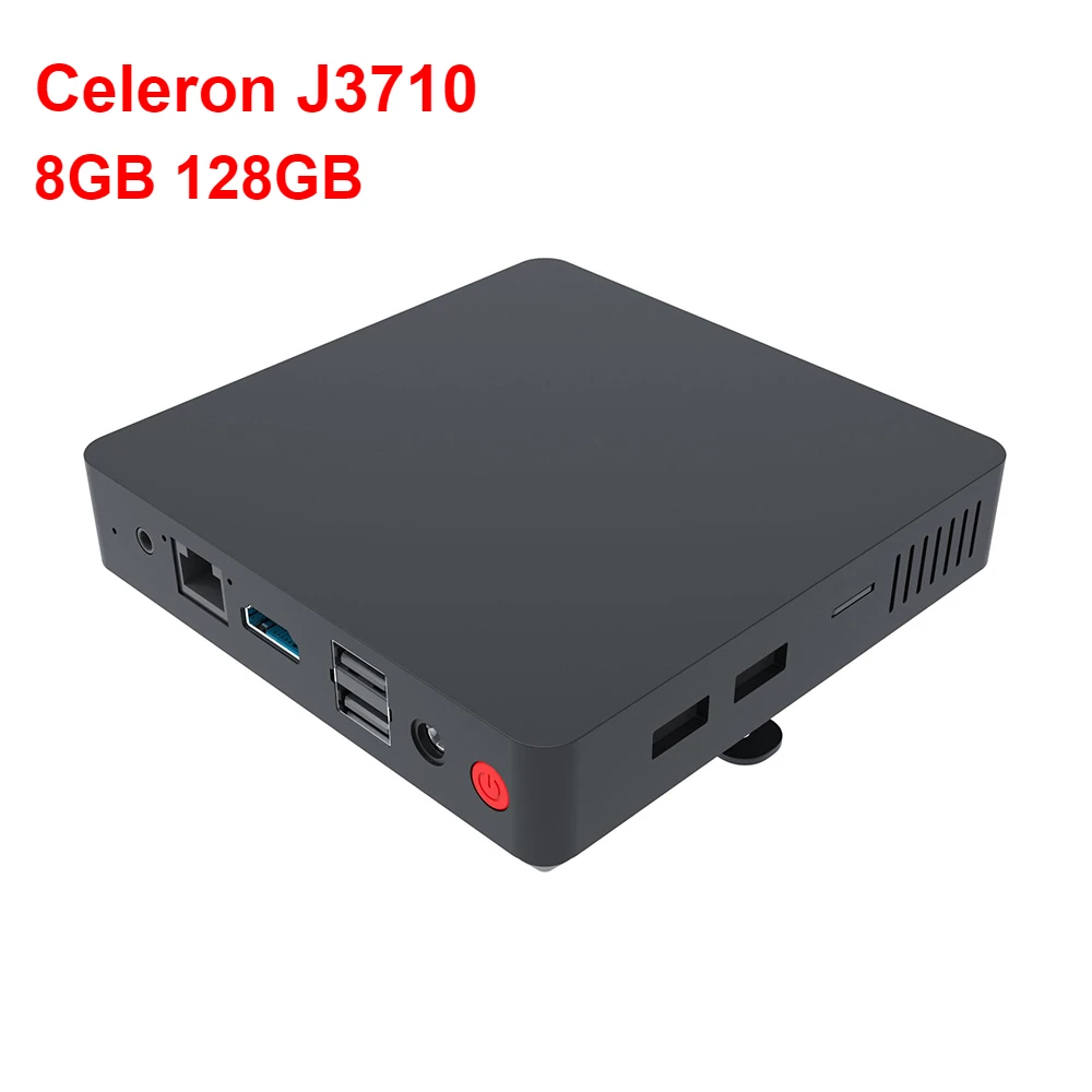 SZBOX B20 Fanless Celeron J3710 Windows 11 Mini PC 8GB 128GB 1000M LAN 2.4G Wifi BT4.0 VGA Office Desktop Game Computer