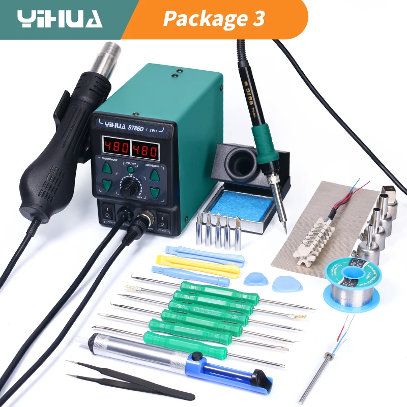 YIHUA 8786D Soldeerbout Hot Air Soldeerstation DIY Digitale Rework Station Telefoon Reparatie BGA SMD Soldeer Tool Lassen Station
