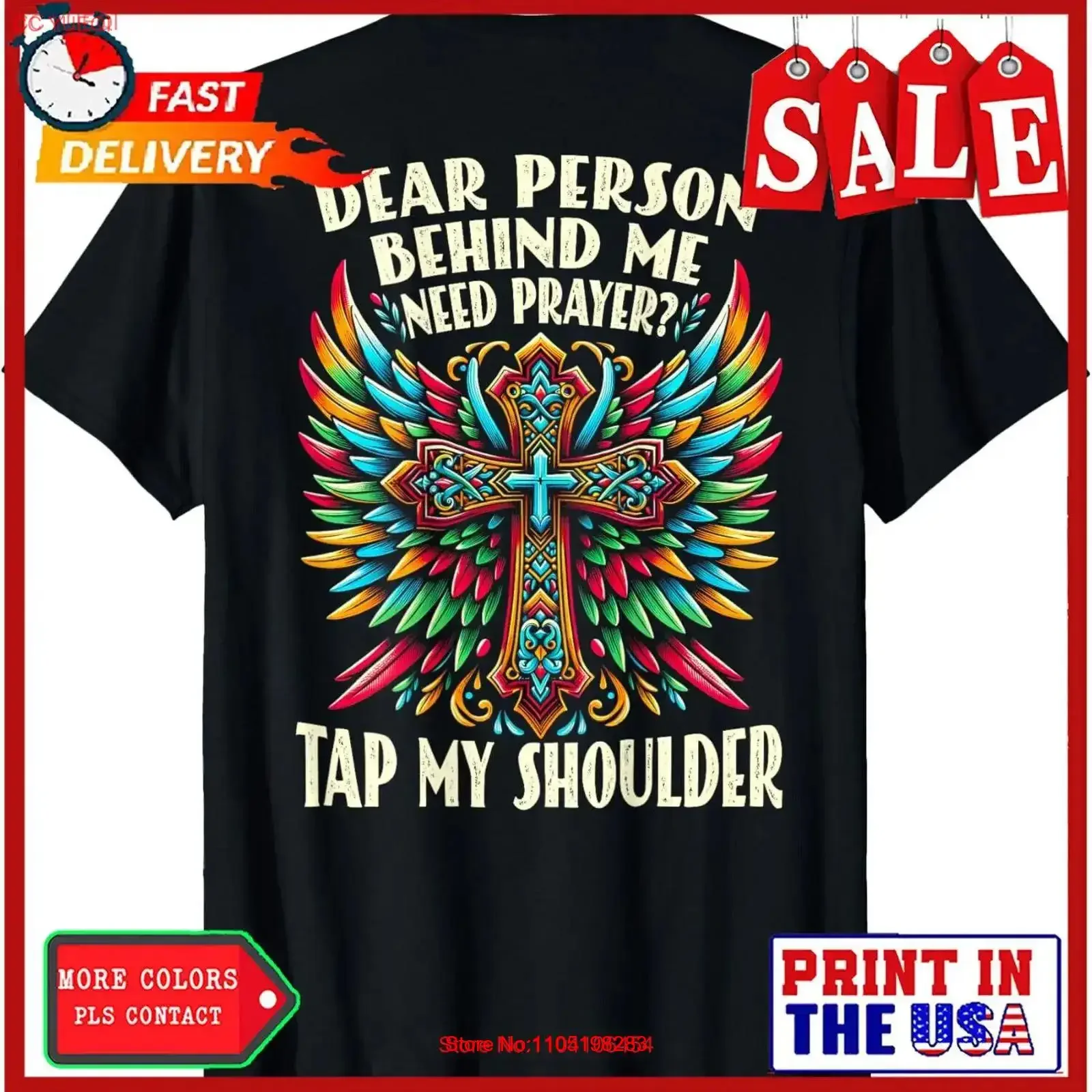 عزيزي شخص وراءي يحتاج إلى الصلاة اضغط على كتفتي على الظهر تي شيرت عتيق مغسول كاجوال قابل للتنفس ناعم قليلاً للجنسين #1