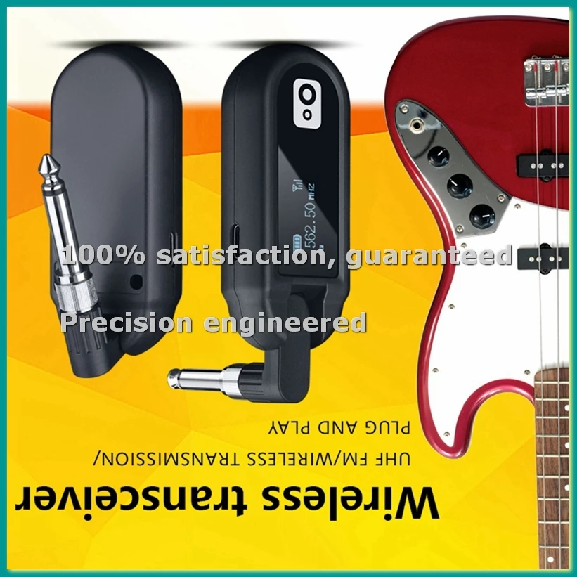 

Беспроводная система M02 UHF: передатчик и приемник для гитары, скрипки, бас-гитары, электропианино, клавишных инструментов, электронных ударных установок - TCES