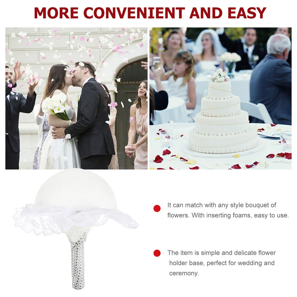 

3pcs Foams Floral Holder For Diy Bridal Bouquet Wedding Flower Arrangement Tool Compact Elegant Base Bride Use