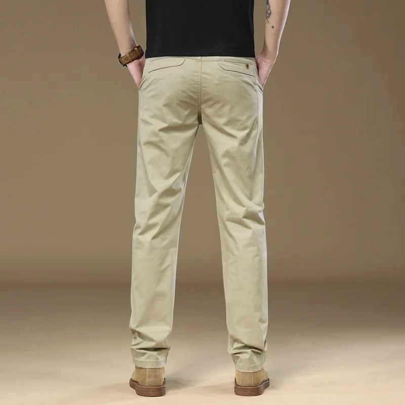 2024 Autumn New Men\'s Pants 97%Cotton Solid Color Work Wear Casual Pant Wide Korean Y2k Clothing Jogger Cargo Trousers Male