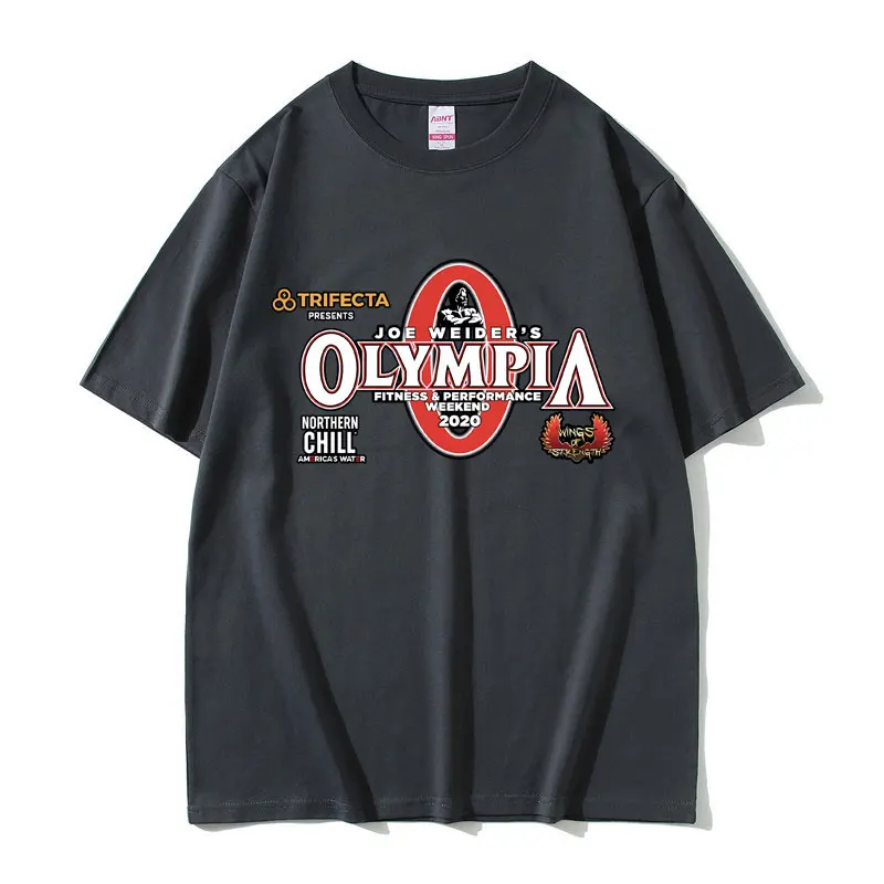 Camiseta gráfica Olympia Gym Fitness Pump Cover para hombre y mujer, camiseta Vintage a la moda, camisetas informales de algodón de manga corta de gran tamaño para hombre