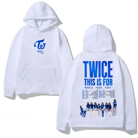 TWICE TOUR2025 Punk 2025 Autumn/Winter Men's Women's Comfortable Pure Cotton Sportswear Sleeve Gothic Clothes Retro Hoodie