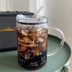 1000ml Glass Cups With Lid And Straw Drinkware Cute Coffee Mugs Big Glasses For Drinks Water Tea Korean Milk Juice Beer Cup