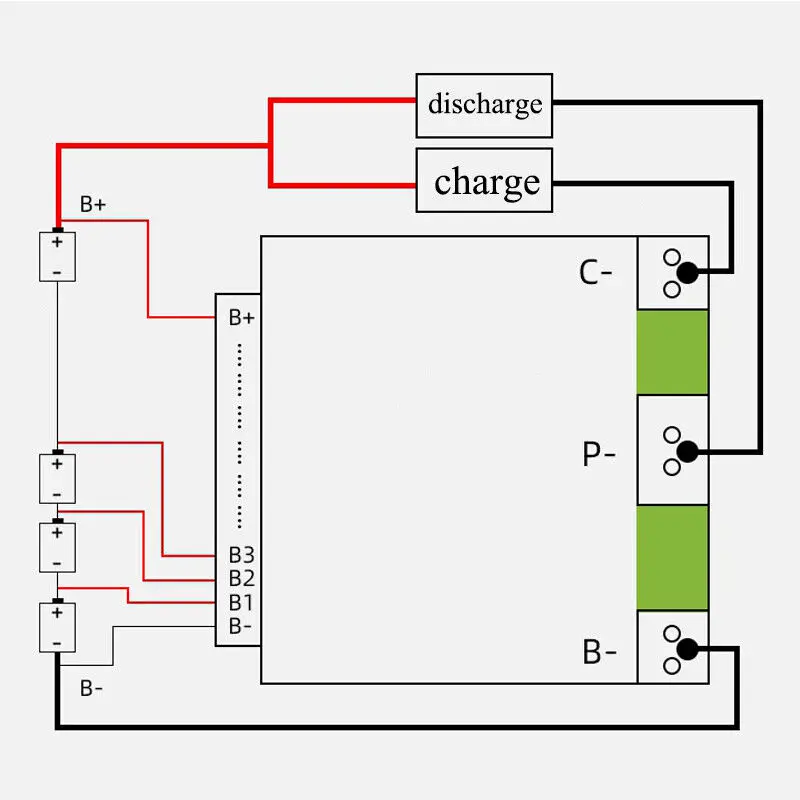 BMS 16S 60V 35A Li-Ion Lithium Battery Charge Board with Balance Equalizer Short Circuit Protection Separate Port for Escooter