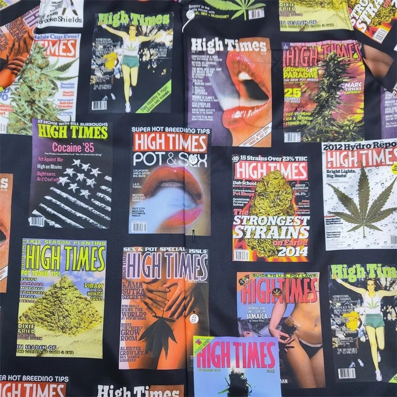 WACKO MARIA Best quality Hatsune Miku Poster Lips Hawaii Short Sleeve Shirt Shirt Summer WACKO MARIA Shirt Tops