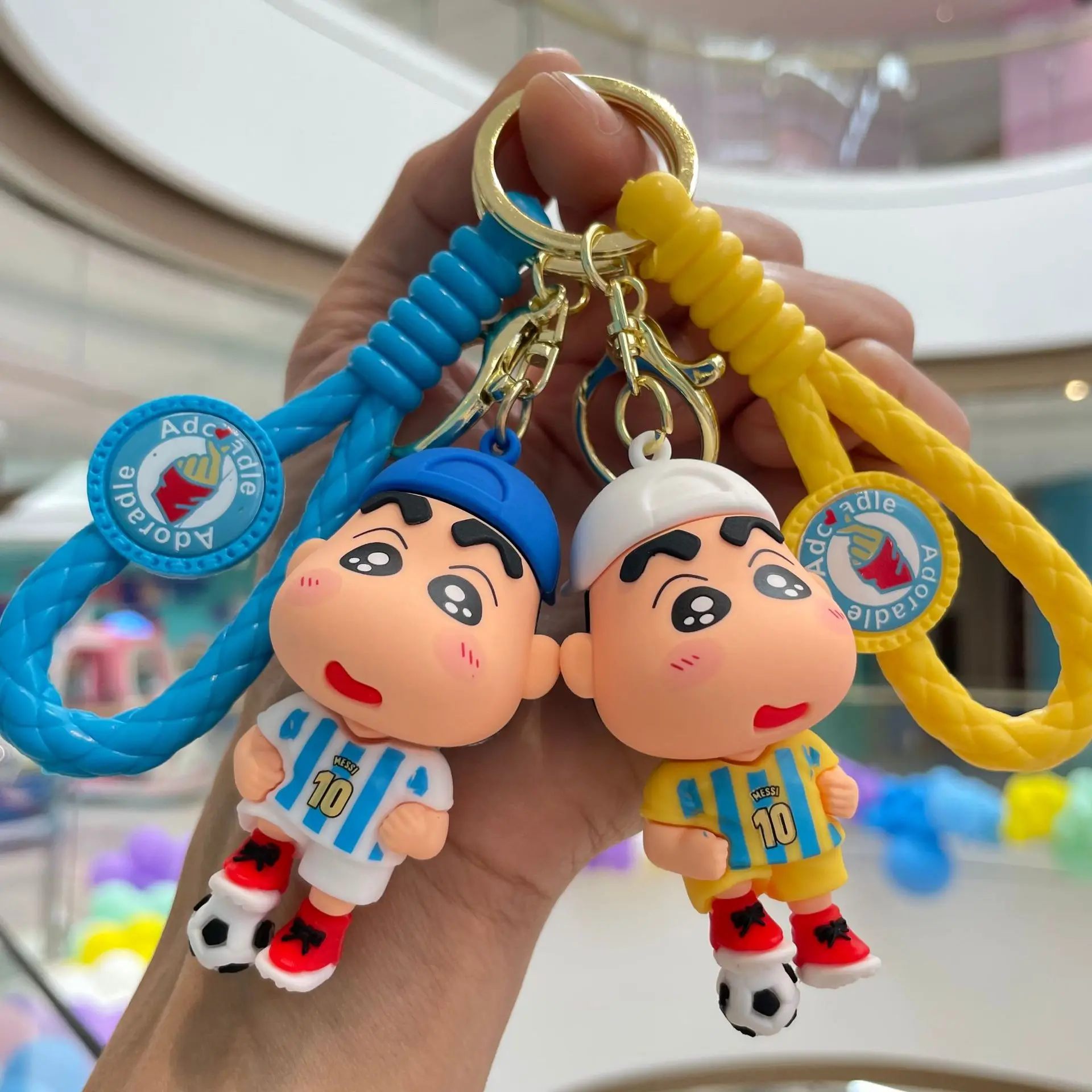 New Model Cartoon Crayon Shinchan Galaxy Keychain Creative Soccer Player Figure Decorative Cute Style Bag Cute Personalized Gift