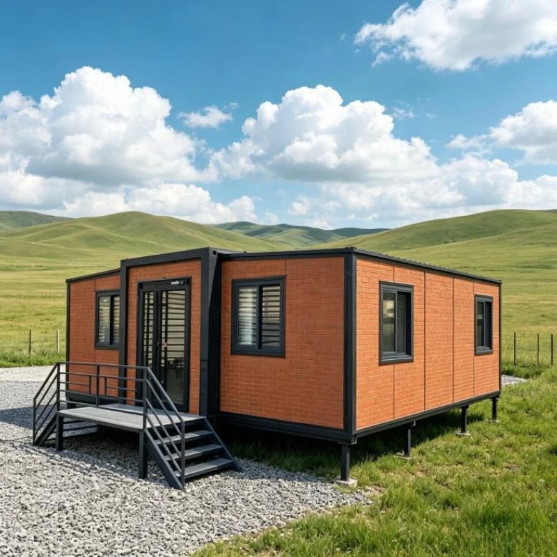 20ft 30ft 40ft Container House Prefab Expandable Extendable Tiny Villa with Rooftop Terrace and Storage Area