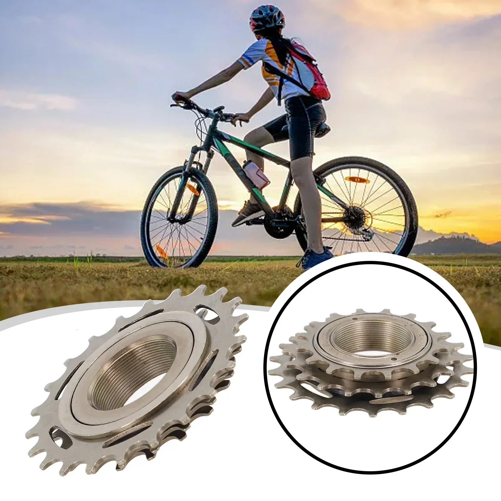 Bicycle Freewheel 3 Speed 16/19/22T Bike Screw On Flywheel Cycling Part High Quality Steel Cassette Sprocket For 34mm Rotary Hub