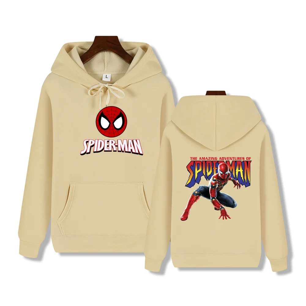 Spiderman super cool pose print Autumn/Winter Comfortable soft thickened men\'s high quality casual fashion street hoodie