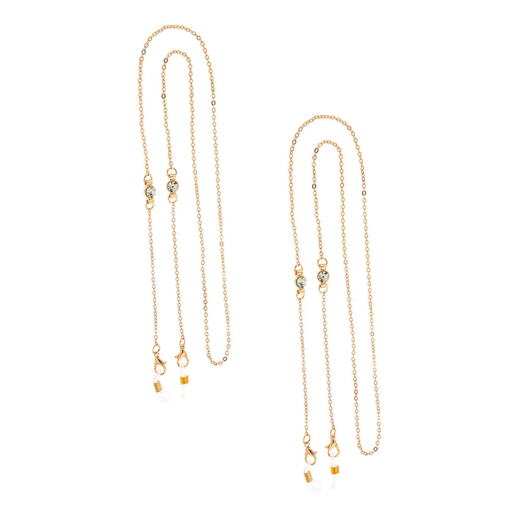 

2pcs Eyeglass Chains Adjustable Metal Lanyard For Glasses Sunglasses Reading Safety Frames Anti-Lost Holder Fashion Necklace