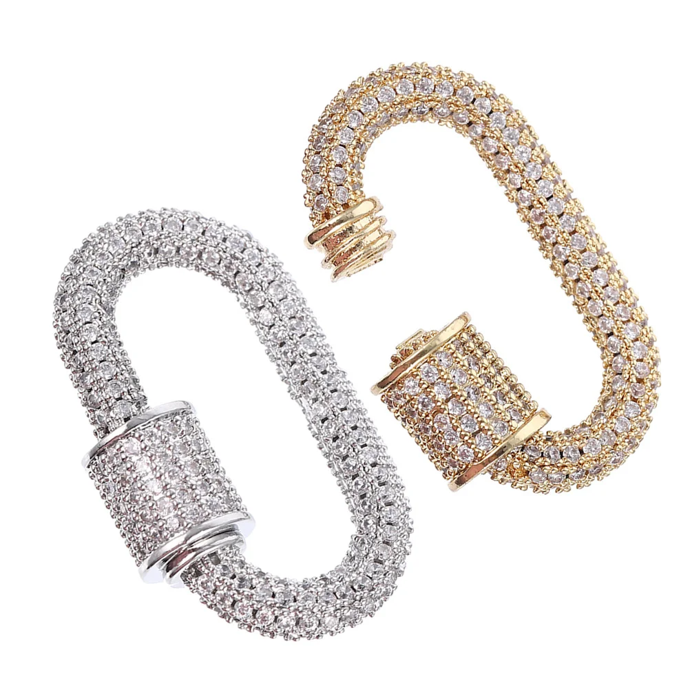 

2pcs Jewelry Screw Lock Necklace Connector Bracelet Link Clasp Oval Carabiner Keychain Buckle Durable Connector For
