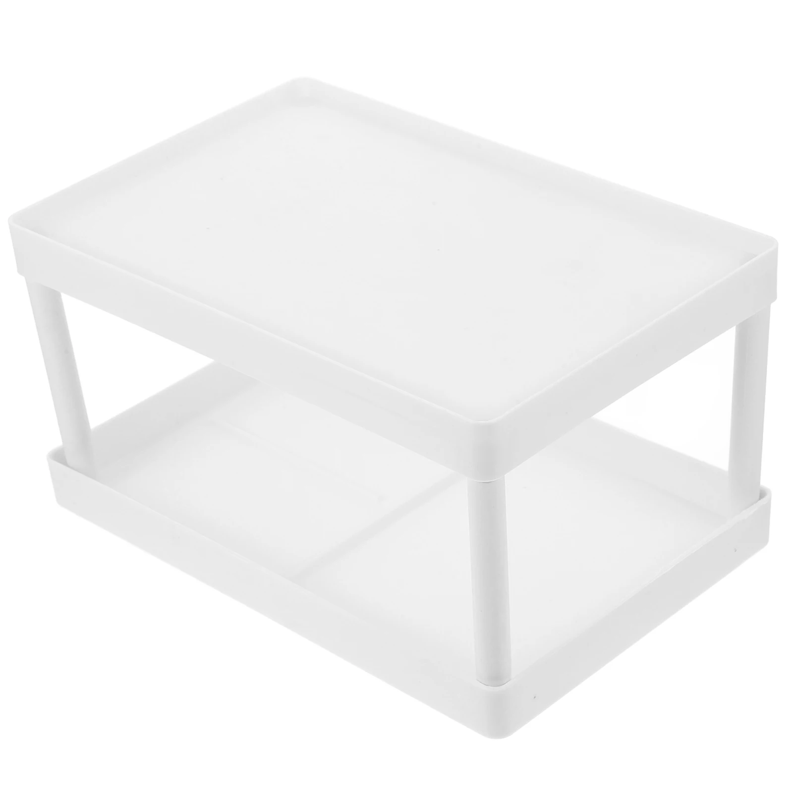

2-Tier Double Layer Storage Shelf Plastic Organizer For Makeup Perfume Holder Desktop Countertop Corner Rack Desk Vanity