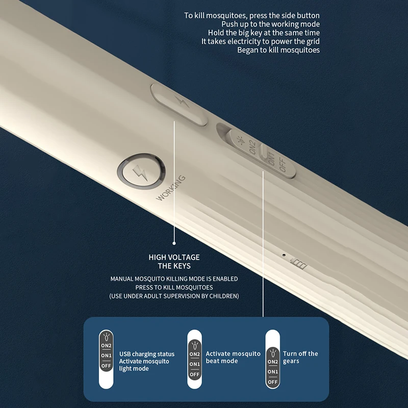 Efficient Electric Shock Mosquito Swatter Mosquito Killer Lamp Intelligent Household USB Recharg eable Bug Zapper Mosquito Trap