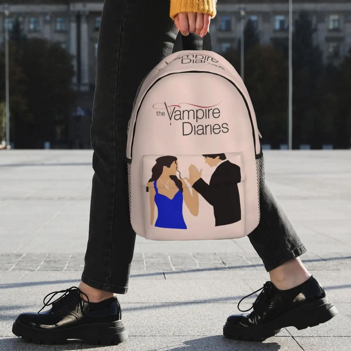 The Vampire Diaries Damon Salvatore Backpack Student BookBag Children School Bag Computer Shoulder Bags for Boys Girls