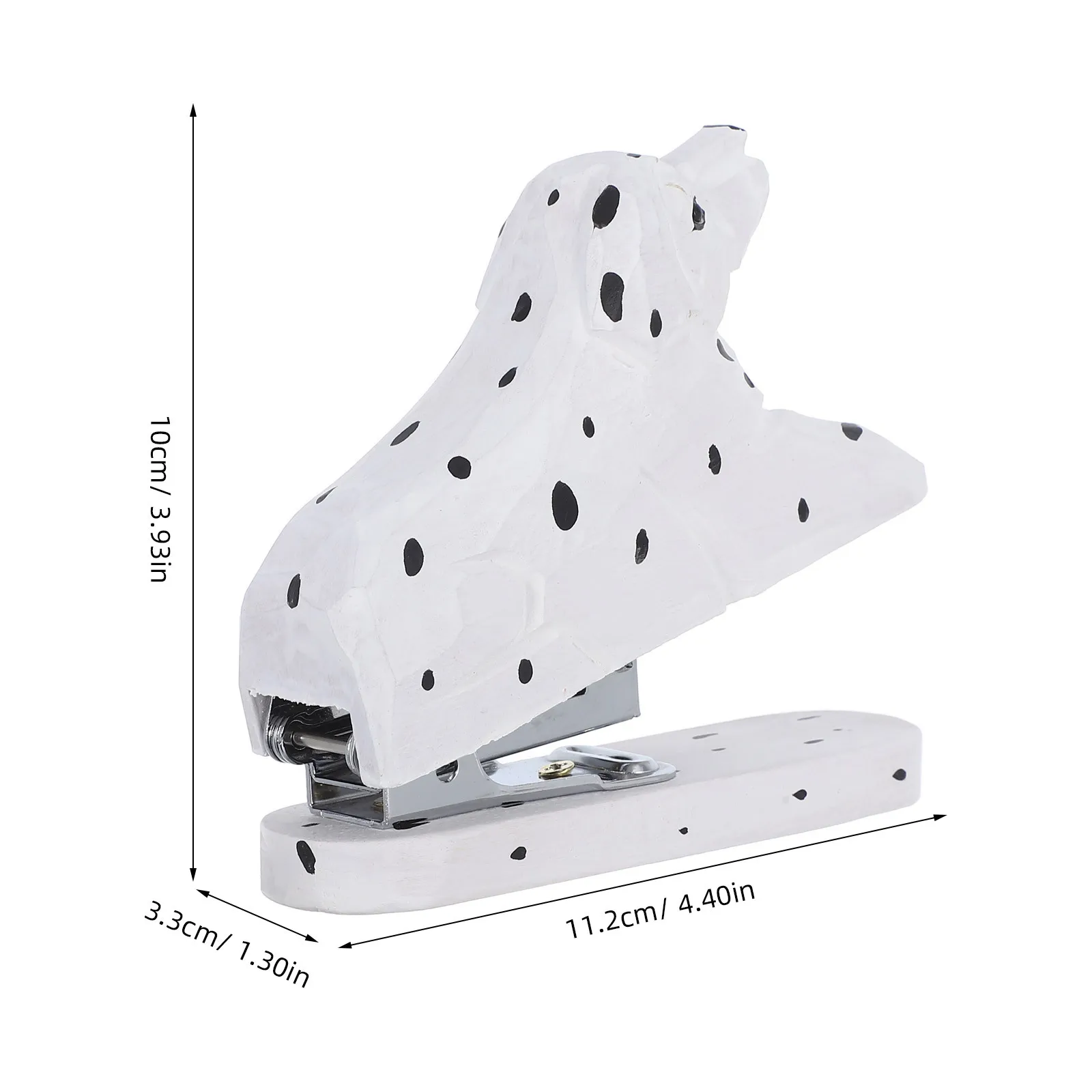 Grapadora de madera dálmata, novedad funcional, suministros de oficina para decoración de escritorio creativa, accesorio de papelería de animales pequeños