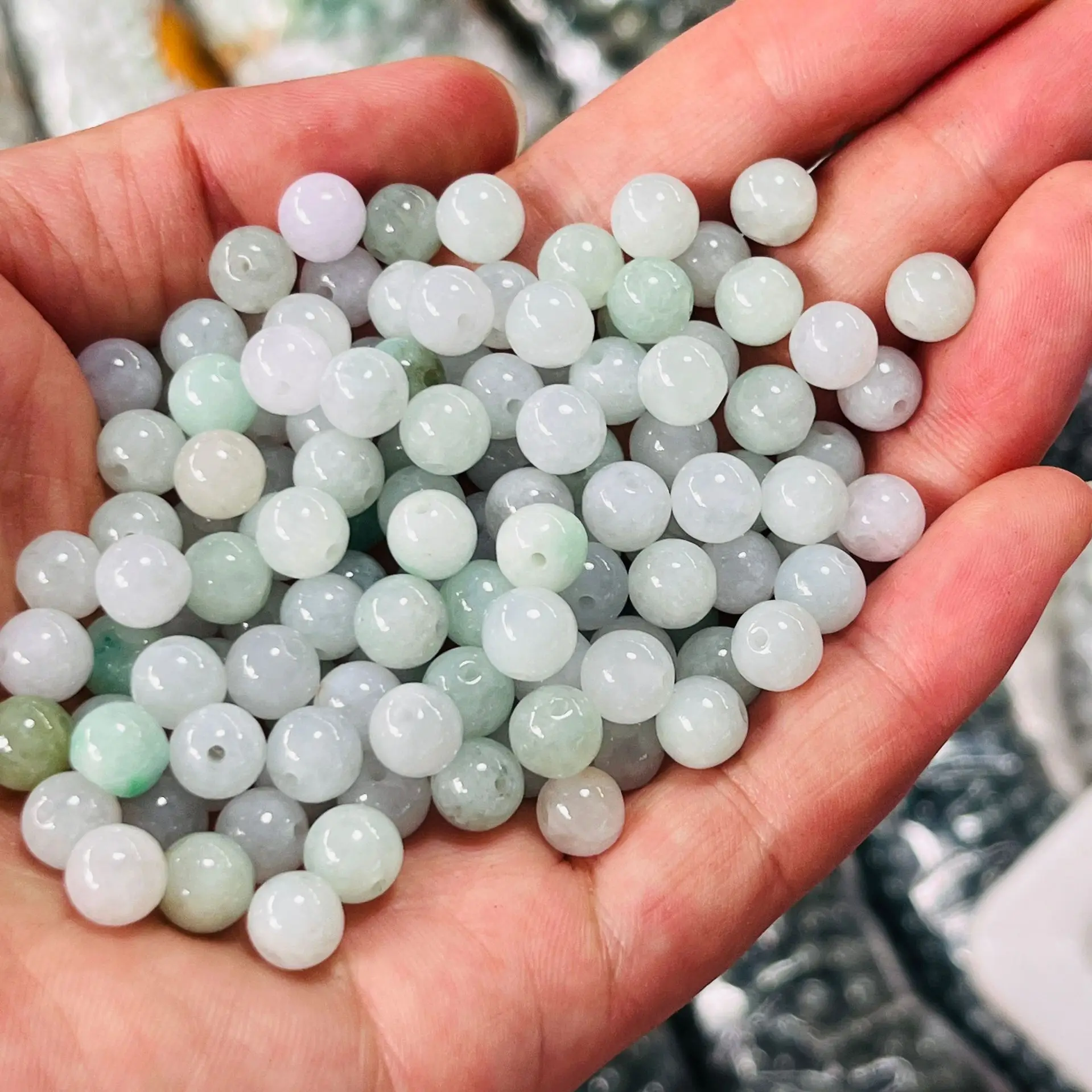 Genuine Myanmar Jadeite Beads For Jewelry Making Diy String Bracelet Beaded Necklace Grade A Burma Jade Round Beads Accessories