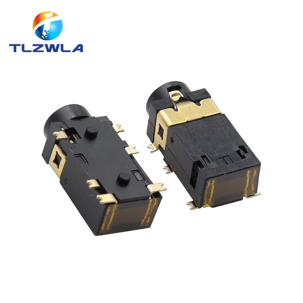 10PCS 3.5 MM Headphone Socket Audio Socket PJ-342 Surface Mounted 6 Feet Double Track Gold Plated PJ342