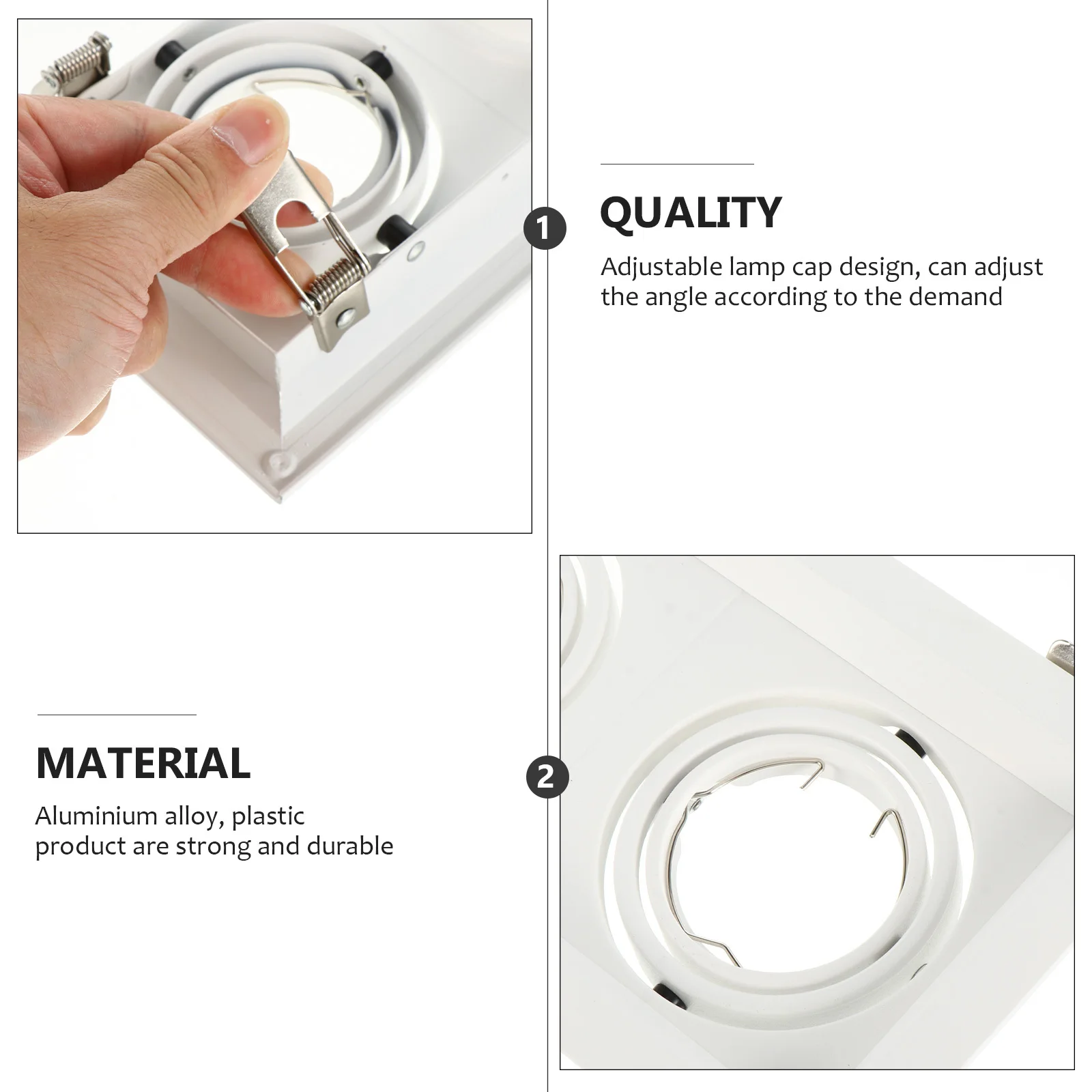 

1pc Dual Head Led Spotlight Trim Ring For Mr16 Gu10 Ceiling Lamp Mounting Shell Adjustable Light Holder Aluminium Alloy