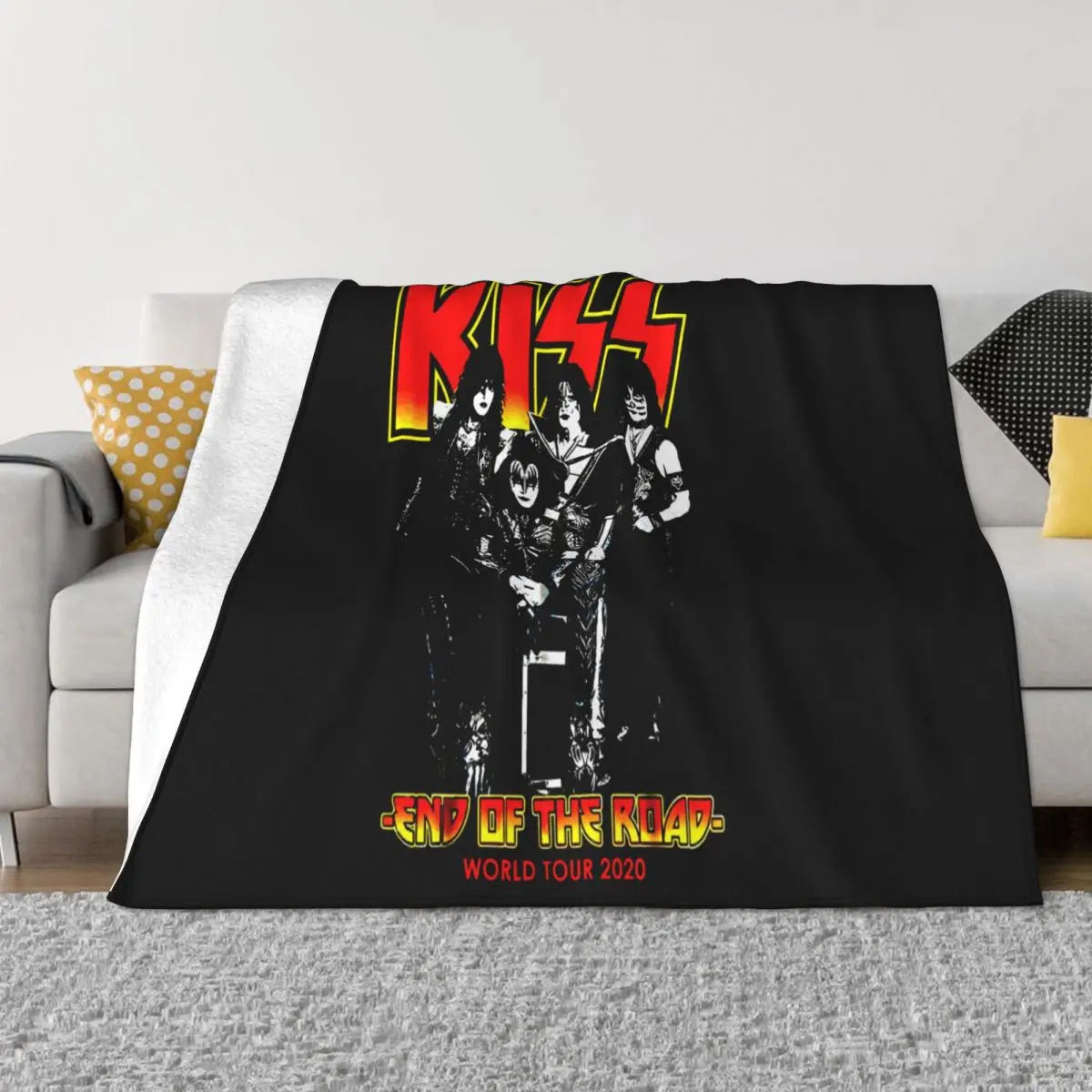 Kiss Tour 2020 End Of The Road Final World Date Rock Band 3Xl Newest Oversize Style Throw Blanket