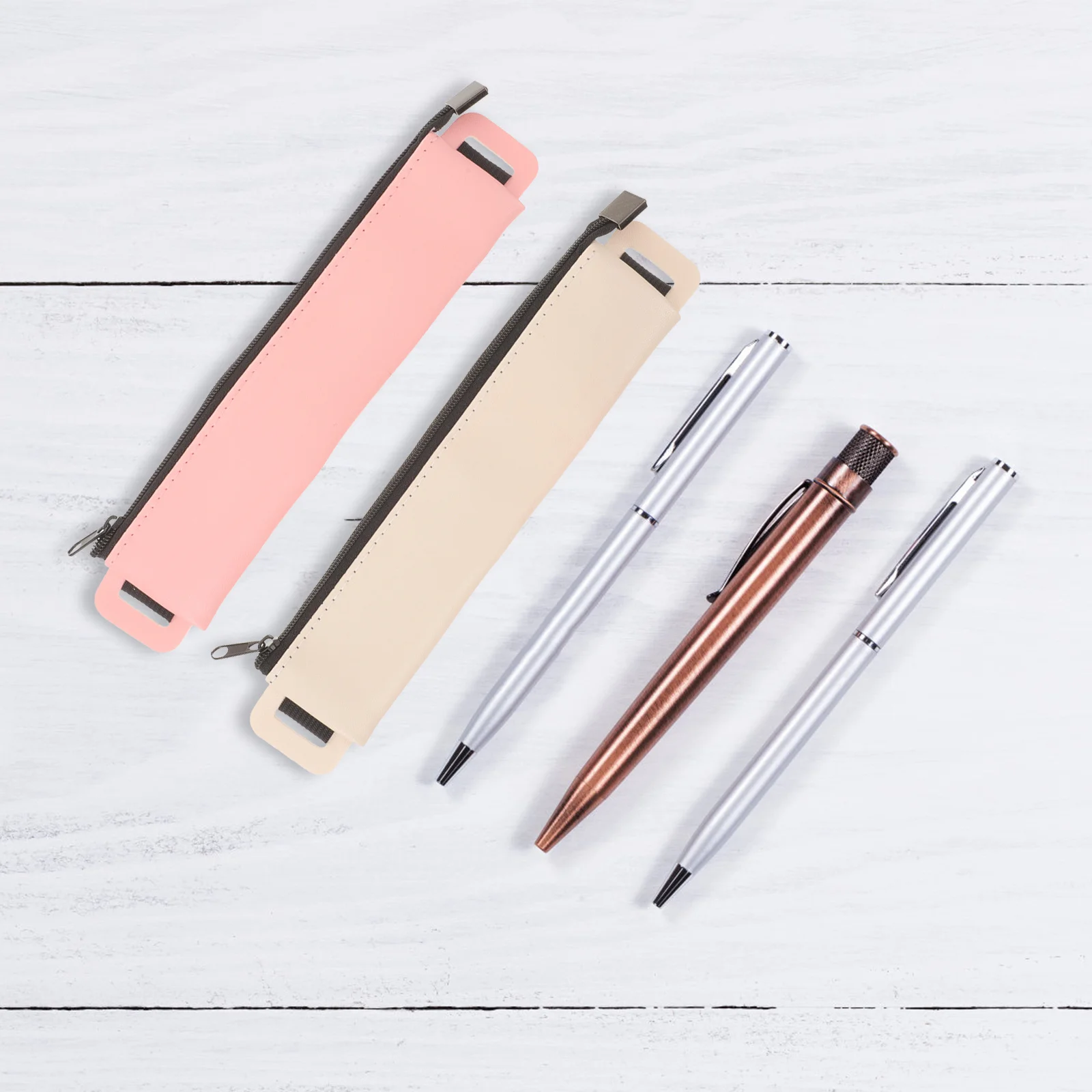 

2Pcs Pen Bag Simple Pens Pouch Easy Insert Remove Stationery Gift for Birthday Christmas Father's Day Navy