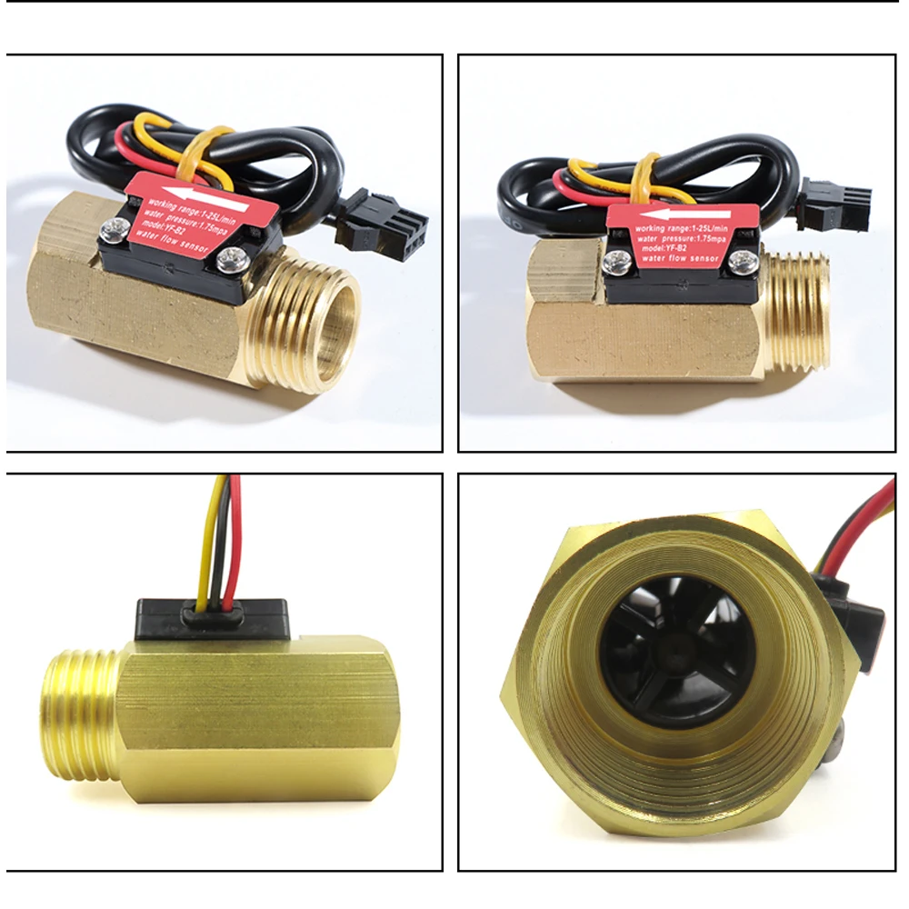 Imagem -05 - Hall Flow Sensor Turbina Medidor de Fluxo de Água 125l por Min Yf-b1 Yf-b2 Yf-b3 Bsp g1 2