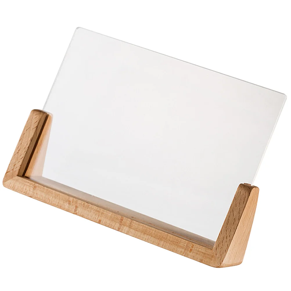 Desktop Display Shelves Message Rack Wood Acrylic Table Card Holder Tag Showing Stand Picture Frame