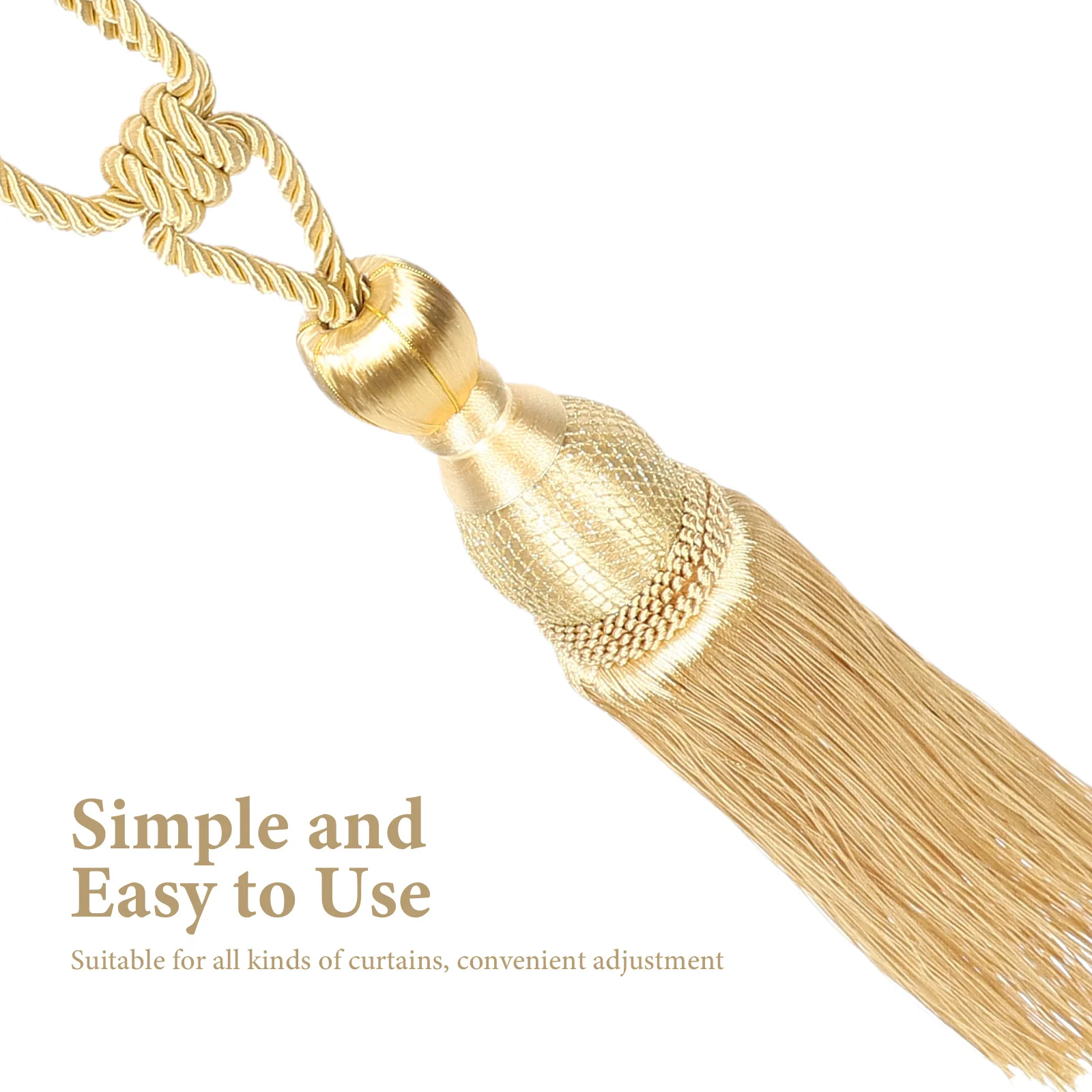 

2pcs Curtain Tiebacks Rope Fringe Decorative Holdbacks For Drapes Home Office Hotel Living Room Kitchen Decor Fixing Strap