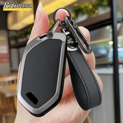 9 Buttons Alloy+ Leather Car Key Case Cover for Kia Ka4