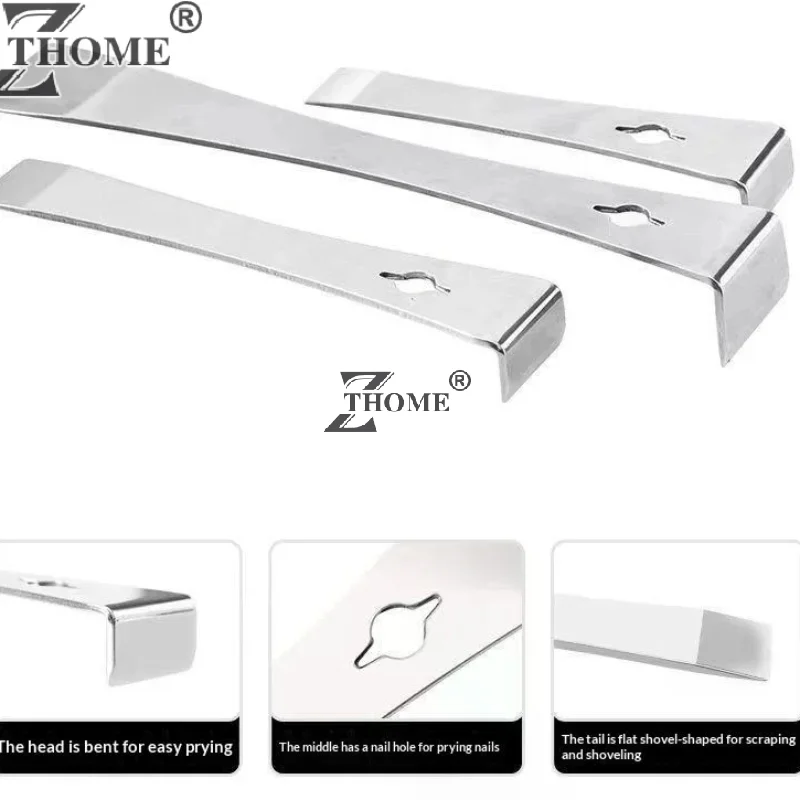 Stainless Steel Pry Bar And Scraper Tool Heavy Duty Multi-Purpose For Demolition Woodworking Painting Prep DIY Hand Tool